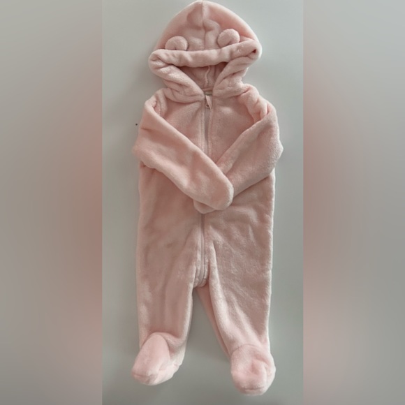 3-6M (12-17lbs) First Impressions Zip Up Soft Velvet One Piece Suit - Picture 3 of 5